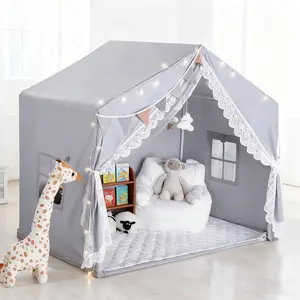 Kids Play Tent, Indoor Playhouse with Mat, Teepee for Toddlers, Boys & Girls, Play Tent for Indoor, Birthday Gift, Playroom Toys