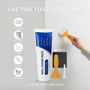 Professional Wall Repair Paste 250g Drywall Patch Kit, Heavy Duty Crack Hole Filler, Fast Drying Waterproof Adhesive, Smooth Seamless Finish, No Sanding Easy Application for Interior Exterior Wall Repair White Spackle