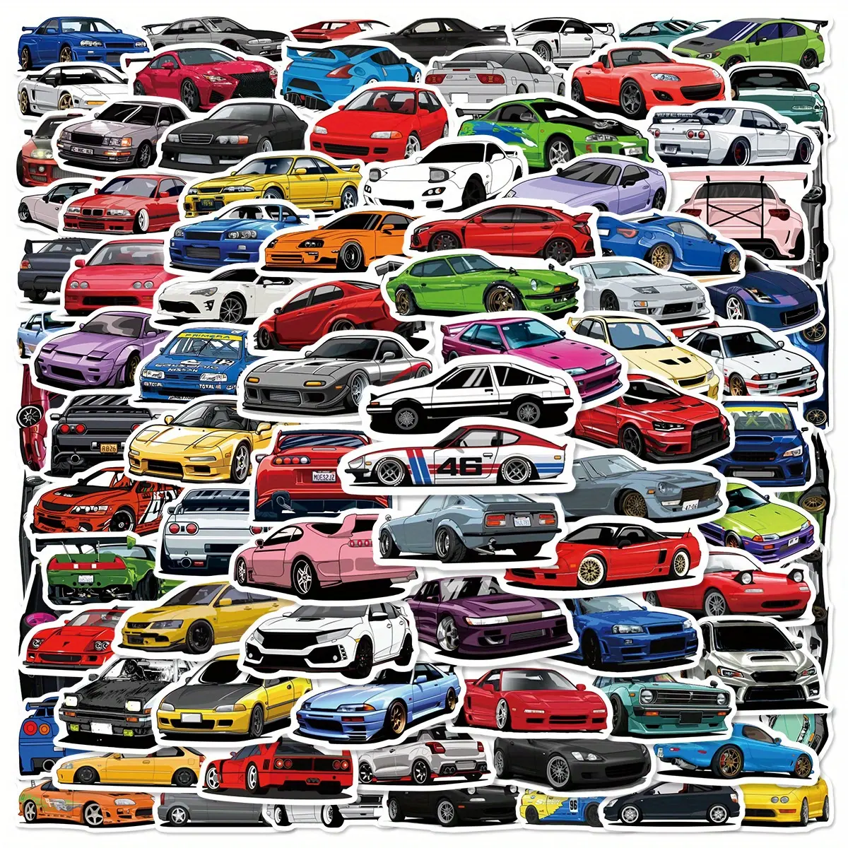 100pcs Car Series Stickers, Universal Car Sticker, Car Decals, Automobile Decals, Automotive Decals, Suitable for Faith-based Designs: Scrapbooks, Diaries, Laptops, Water Bottles, Cars, As Gifts with Positive Information