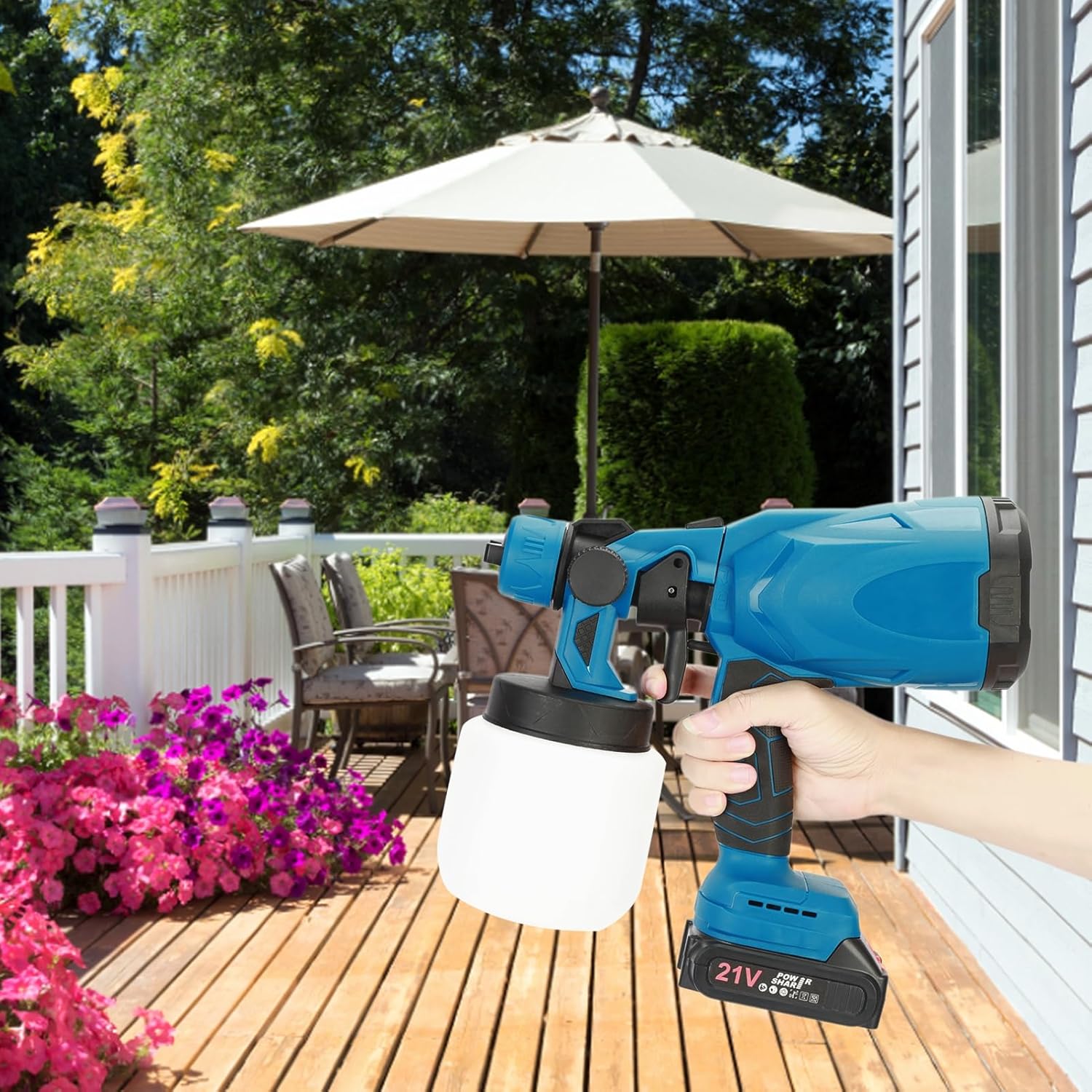 Cordless spray gun, rechargeable electric spray gun, long-distance spraying, 3 spraying modes, spray gun kit, suitable for furniture, walls, ceilings, doors, home DIY painting, etc.