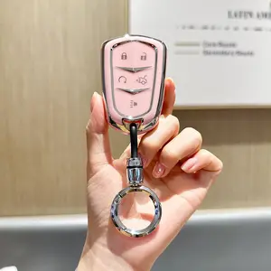 for Cadillac Escalade Key Fob Cover, for Cadillac ATS CTS CT6 STS SRX XT5 Key Fob Case Premium Soft TPU Full Protection Smart Key Holder