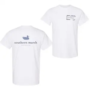 Southern Marsh Duck Logo T-Shirt, Classic Outdoor Heritage Graphic Tee, Minimalist Duck Design Shirt for Men Women, Unisex Comfort Fit Casual Streetwear, Trendy Vintage Graphic Tee