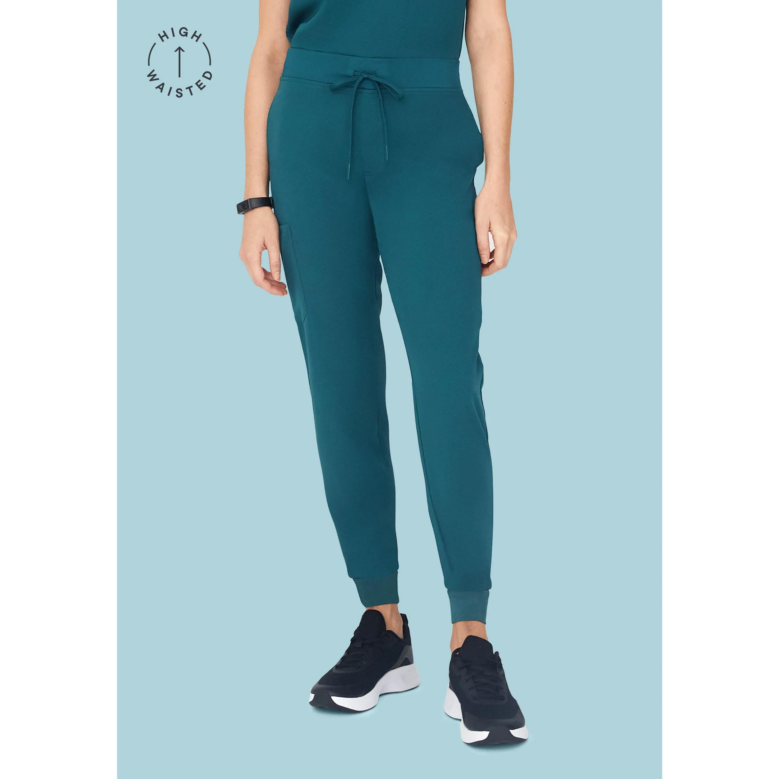 High Waisted Joggers Caribbean Blue