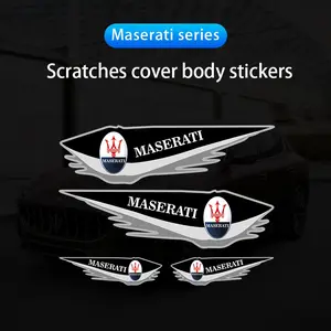 4Pcs Car Stickers Scratch Blocking Vinyl Decals Decorative For Maserati Levante Ghibli MC20 Grecale Quattroporte GranTurismo President GranCabrio Coupe Spyder