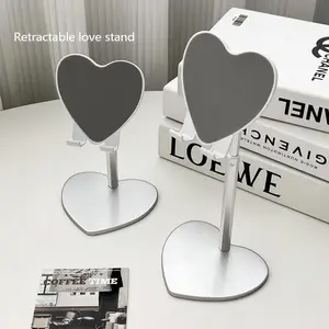 Adjustable Heart-Shaped Tablet Stand, Metal Desk Phone Holder, Durable Shockproof Design, Compatible with iPad and Smartphones, 1pcs, Phone Mount