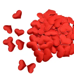 100count 35mm Romantic Sponge Satin Fabric Heart Petals Wedding Confetti Table Bed Heart Petals Wedding Valentine Decoration