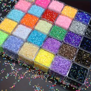 27000 Pcs 30-Color 3mm Round 5D Resin Beads, Shiny Flat Gel Diamonds for Nail Decorations, Handmade Keychains, Home & Festive Party Supplies, Party Bag Gifts (No Box), Round Beads