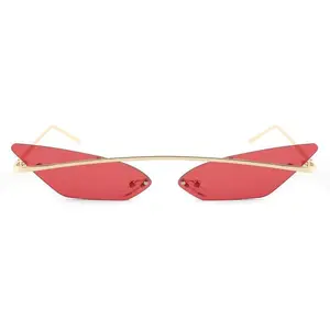 FEISEDY Retro Small Cateye Sunglasses Fashion Frameless Candy Color Glasses B4092