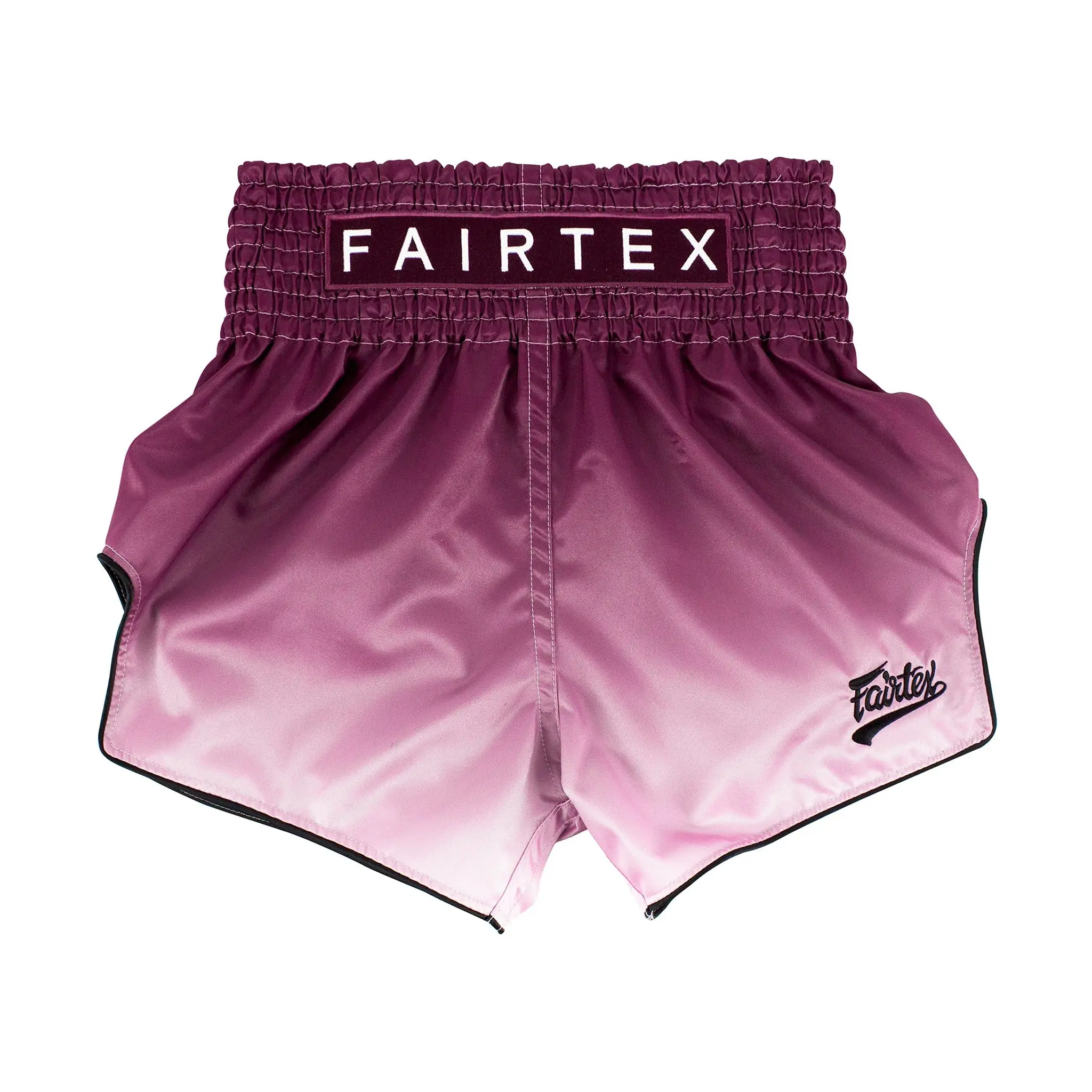 Fairtex BS1904 Maroon Fade Slim Cut Muay Thai Boxing Short, Athletic Bottoms, Elastic Waist Shorts
