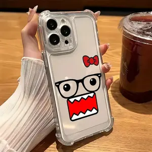 Funny Domo-Kun Phone Case Compatible with iPhone 17, 16, 15, 14, 13, 12, 11 Pro Max, X, XR, XS Max, 8, 7 Plus, Featuring a Transparent Soft Back for Drop, Daily Use Cover, Playful Style, Cute Design, Flexible Material, Lightweight Cover, Tech