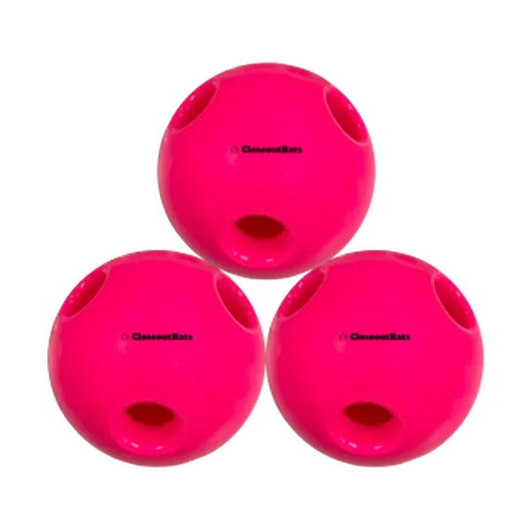 CloseoutBats Limited Flight Hole Ball Pink 3-Pack