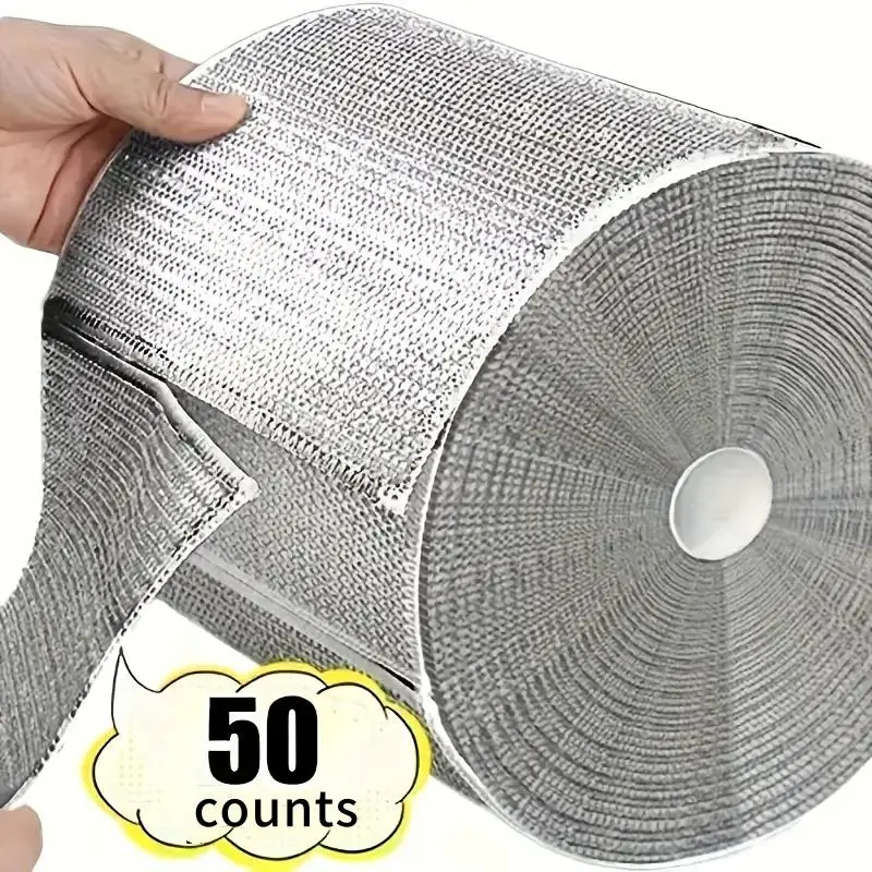 Mesh Dishcloth, 50pcs Reusable Dish Cloth, Multipurpose Cleaning Rag, Household Cleaning Tool for Kitchen, Bathroom and Restaurant, Dishwashing Cloth, Microfiber Cleaning Pad