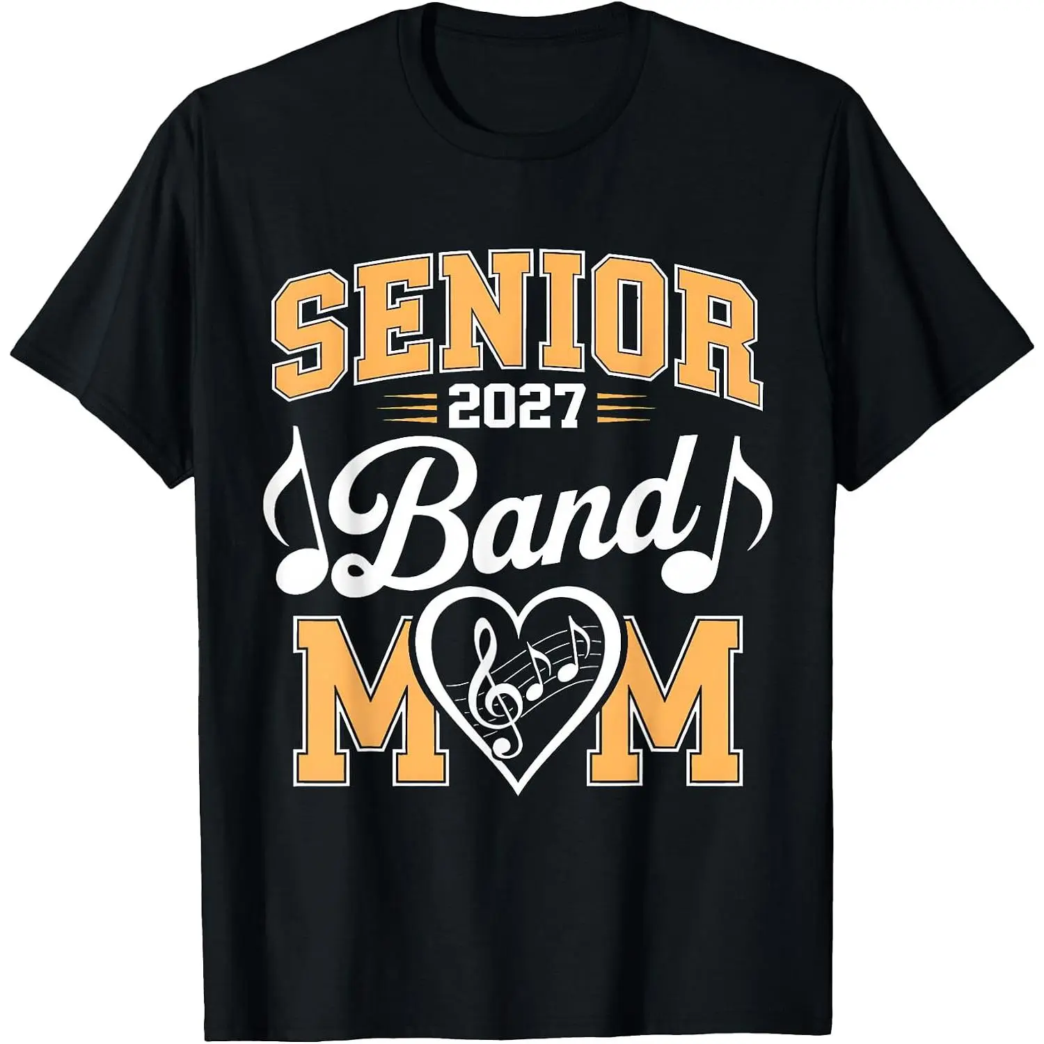 100% Cotton Senior Band Mom 2027 Marching Band Parent Class of 2027 T-Shirt