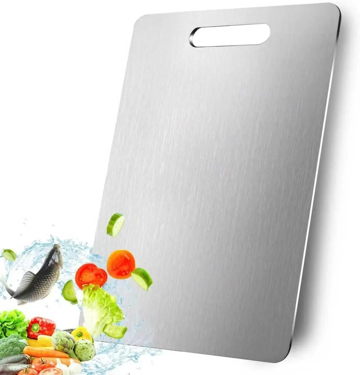 Limited Deal! XL Aesthetic Stainless Steel Cutting Board, Dual-Sided Hygienic Chopping Board for Meat & Veggies, Anti-Slip & Dishwasher Safe, Clean Girl Kitchen Gadgets & Apartment Essentials