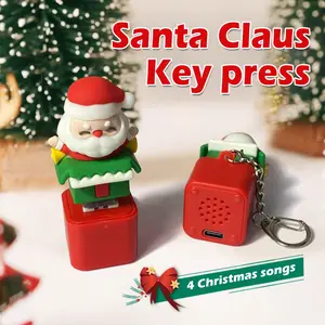 Christmas Button Keychain, Press to Make Sound, Relieve Stress, Fun Gift, Halloween Gift, Christmas Design, Comes with Keychain, Christmas Gift great christmas gift