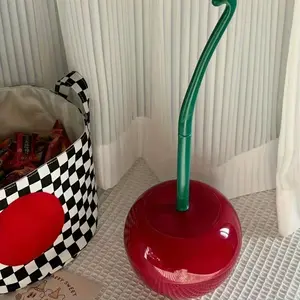 Cherry-shaped toilet brush with a stand, a durable and space-saving bathroom cleaning tool, a bathroom accessory, Home Goods, suitable for bathroom supplies in homes, dormitories and hotels