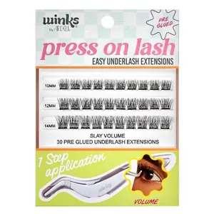 Ardell Winks Press On Eyelash Extensions, Volume - DIY Lash Clusters, 30 Individual Lashes, Natural Look Lashes with Applicator, 1 Pack