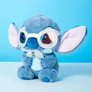 Disney Stitch Soft Toy for Kids, 11" Cuddly Character with Fuzzy Texture and Embroidered Details, Flexible Floppy Ears, Plushy Suitable for All Ages,Action Lilo & Stitch Film, Movie Toy for Fans, Girls, Boys(1pc)  disney  merch