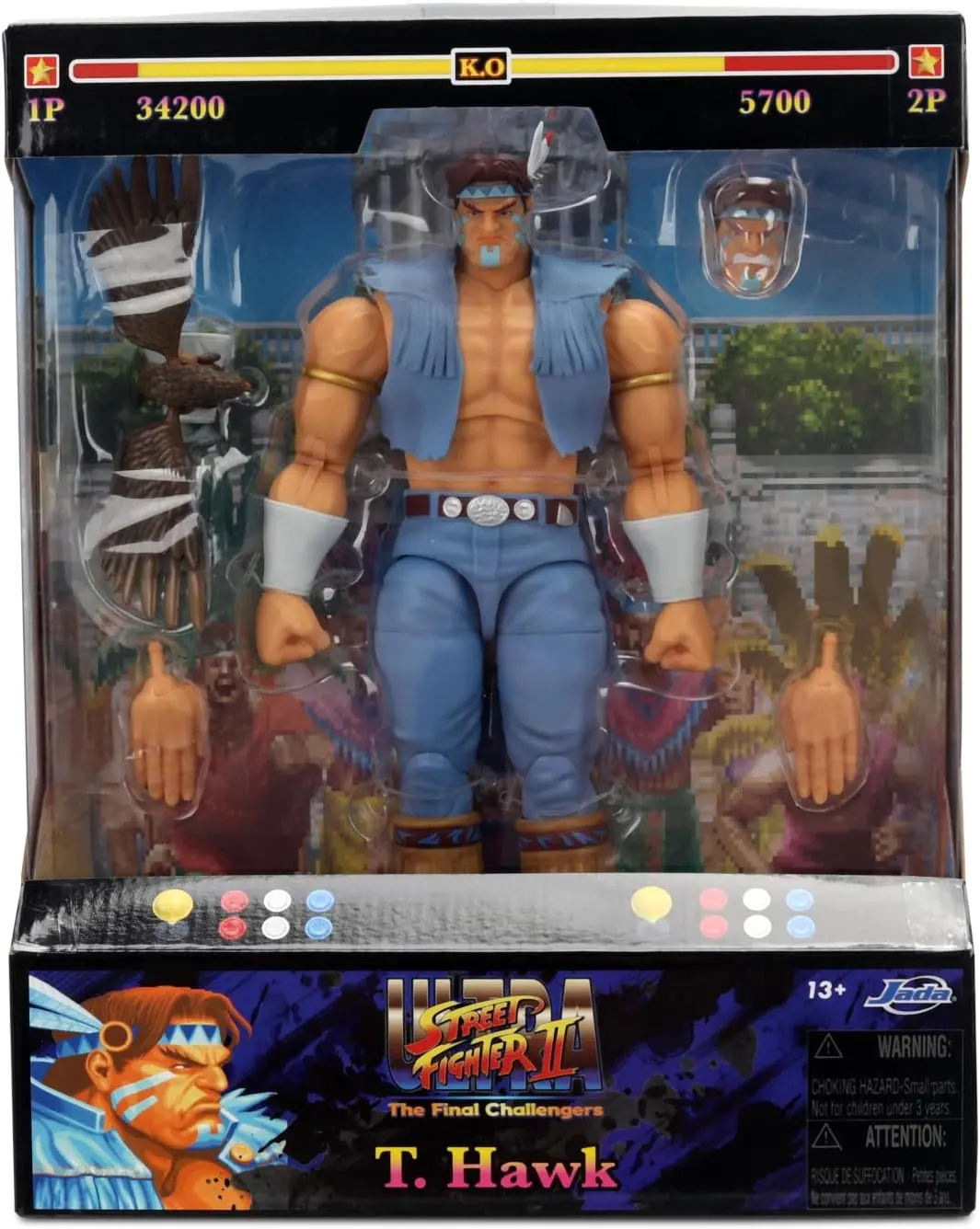 Jada Street Fighter II T. Hawk Action Figure – 1:12 Deluxe Scale Toys – 6" Tall, Fully Articulated, Collector Packaging