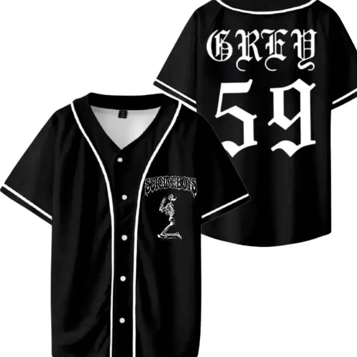 Grey 59 SuicideBoyz 2026 Tour Baseball Jersey, Unisex Fan Shirt, Limited Edition, Hip Hop Concert Tee, Casual Streetwear Jersey for Men & Women UY3 6GG