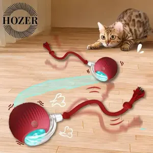 Cat Interactive Ball Toy, Automatic Rolling Ball with Tail, Rechargeable Smart Pet Interactive Toy for Intelligent Cat Play