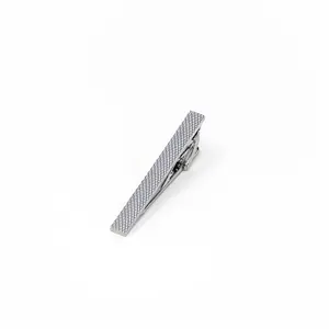 Silver Textured Tie Clip