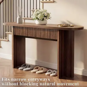 OMCHOM 63-Inch Farmhouse Console Table with Storage with 2 drawers，Entryway Sofa Table for Living Room Use, Hallway Behind Couch Farmhouse Home Decor Wood Piece