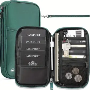 Travel Passport Wallet Organizer, Multi-grid Travel Document Storage Bag, Portable Passport Holder, Travel Document Organizer for Easy Access and Stylish Travel, Business Card Holder, Travel Essentials
