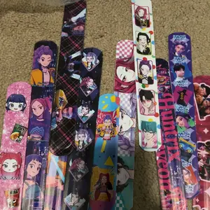 12-Pack KPOP Demon Hunter Girl Group Slap Bracelets – Rumi & Zoey Cartoon Snap Wristbands, Fun Retro Toys for Kids, Perfect Birthday Party Favors