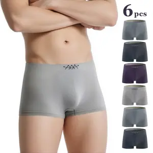 silk  boxers now  az  ton  boxer  briefs day gift Men's Briefs Pack of 6 Casual Comfortable Breathable All-Season Clothing for 2025 Ideal for Autumn Layered Shorts Back-to-School Underwear body wear men stretch soft modal valentine gift birthday