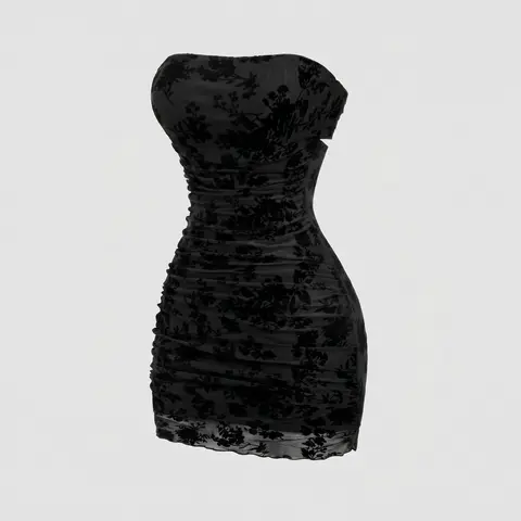 Women’s Floral Print Bodycon Mini Dress – Sleeveless Slim Fit Stretch Casual Party Dress, Soft Comfortable Black Dress summervibes Evening Party Dresses Bodycon Smooth Dress