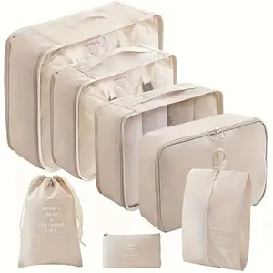 7-Piece High-Capacity Travel Storage Set, Nylon Packing Cubes, Clothes Protection Bags, Lightweight Portable Luggage, Ideal Gift for Travelers