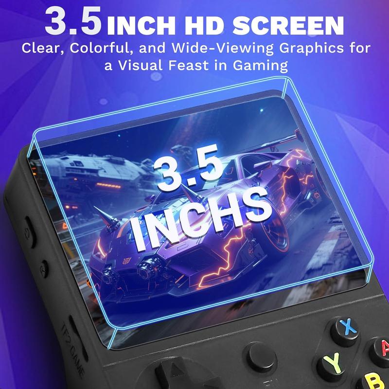 RG36 Pro Retro Handheld Games Console with Open Source System - 3.5" IPS Screen,A large number of different Classic Games 64G TF Card, Portable Gaming Player for Travel,Gift for Teen or Partner -Black