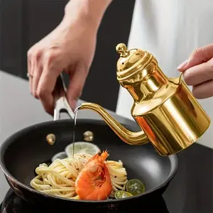 Premium Gold Stainless Steel Oil Pot – Heavy-Duty Design for Kitchen Cooking & Baking