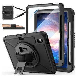 ZtotopCases for iPad (A16) 11th/10th Generation 11''/10.9'' with Screen Protector, Pen Holder, Handle Shoulder Strap,360 Rotating Stand Rugged Protective Case for iPad 11th Gen 2025(A3354/A3355)