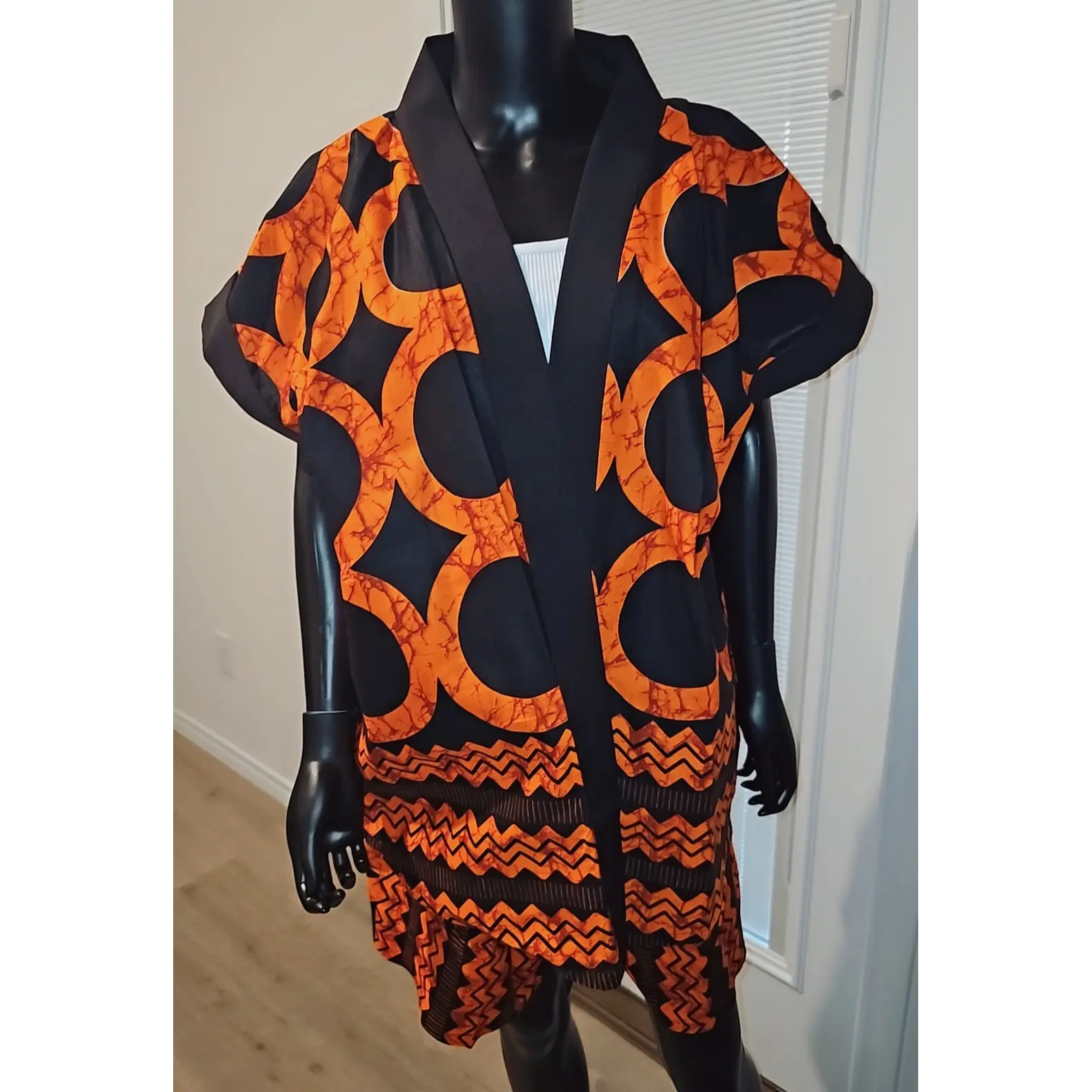 The Odugwo Ankara short kimono combo made with holland was ankara