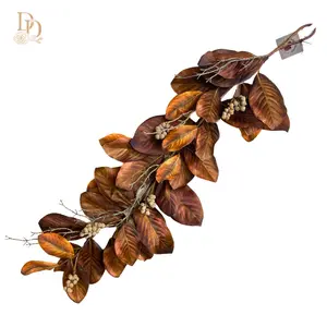 48" Brown Harvest Mix Magnolia Garland