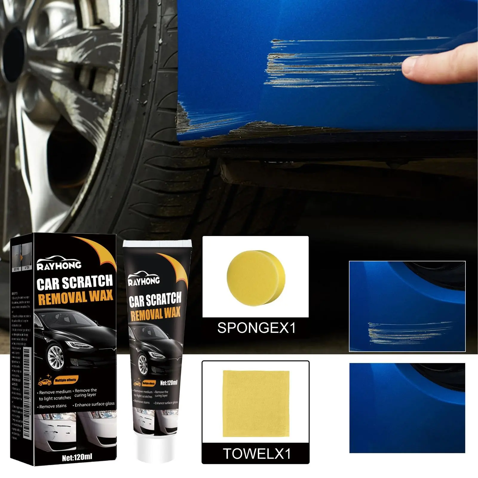Car Paint Scratch Remover Repair Gel, Polishing and Repair Liquid, Brightening and Cleaning, Universal Car Care Cream, Car Scratch Repair Paste, Deep Scratch Repair