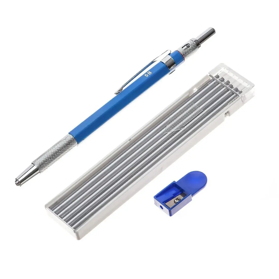 Drafting Pencil Set with 12 Piece Lead Refill and 1 Sharpener Perfect for Drawing and Sketching Mixed Media Art