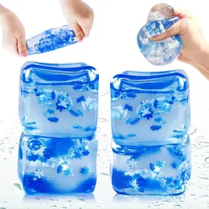 Squishy Mini Ice Cube Pinch Toy Transparent Small Ice Block Pinch Children Squeezing Toy Stress Relief Sensory Toy Birthday Gifts