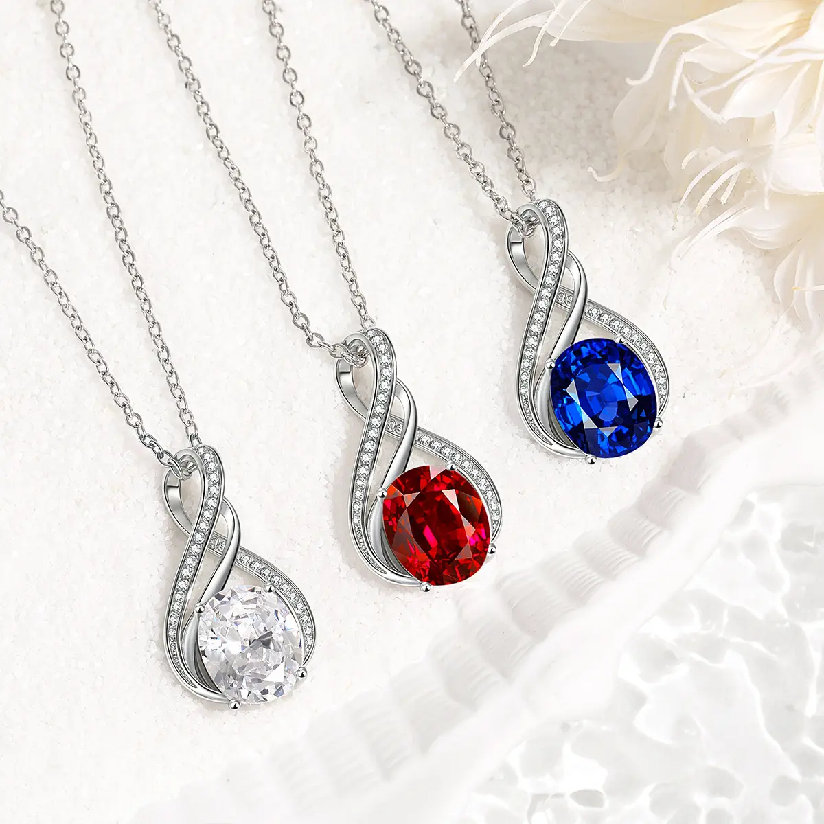Customized Infinity Heart Necklace for Women, Engraved Pendant with Birthstone, Eternal Love Jewelry Gift for Mom, Wife, Infinity Necklaces, Heart Charm Necklaces