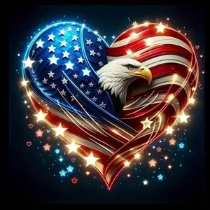 6Pcs American Flag Eagle Heart Iron on Transfers DIY Heat Transfer Vinyl for Tshirt Pillow Decor Multi Color Durable Washable T shirt Iron on Patches for Clothes Jeans Bags Hats