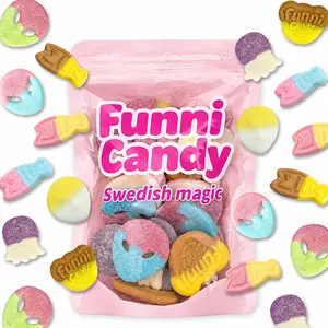 Swedish Style Gummy Candy Mix 1lb 2 Pack Soft Chewy Bubblegum Passion Fruit Pineapple Banana Toffee Grape Watermelon Candy