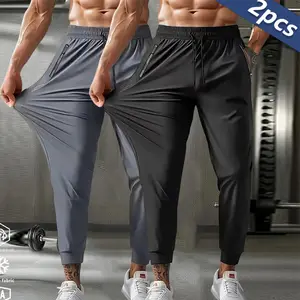 Men's Loose Fit Flip-Top Pocket Drawstring Work Pants Casual Straight-Leg Trousers with Adjustable Drawstring Waist for Everyday Wear and Outdoor Sports