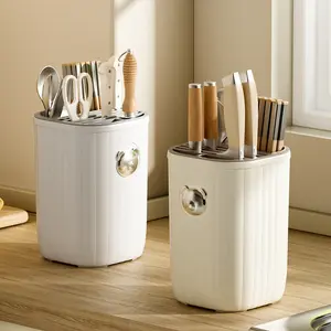 Bear-Shaped Kitchen Utensil Holder with Drainage Holes  Easy-Clean Chopstick & Knife Organizer for Countertop Storage Kitchenware
