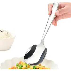316L stainless steel Heavy Duty Square head Buffet Serving Spoons, Extra Large,1-Piece Set