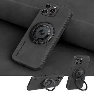 Phone case: 360° Spin Magnetic Stand for iPhone 17/17Air/17pro/17promax/16E/16promax/15/14plus/13pro/12/11/xsmax/xr/8/7plus/se2/se3 Case, Fit for MagSafe, Luxury artificial leather Case for 17promax Phone Case, with Kickstand Rotatable, Fit