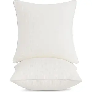 20x20 Pillow Inserts Set of 2 - Soft and Fluffy Square Decorative Pillow Forms for Couch, Bed, Sofa - 20 Inch  Insert (Beige, Pack of 2)