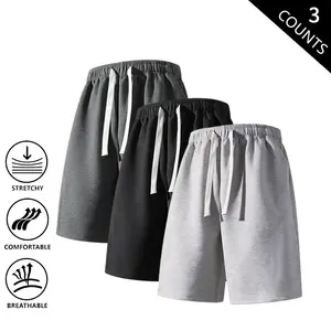Men’s 3-Pack Summer Lightweight Loose Straight-Leg Casual Breathable Comfortable Athletic Bermuda Shorts