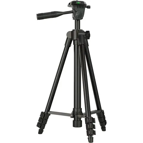 Durable Aluminium Foldable Stand Travel Tripod for Rotary Lasers, 51-In Max Height 51-Inches/130cm Measuring Tools, 1/4-Inch x 20 Thread Mount, Bubble Level, Rubber Pad, Quick Flip Locks, Matte Black Carry Bag, Sports & Outdoor Camping Accessory